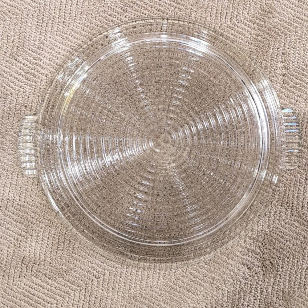 Vintage 1930's Anchor Hocking Manhattan Art Deco Round Serving Platter Dish 14